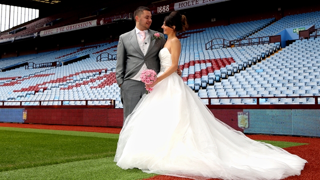 Villa Park setting helps love blossom for smitten young couple