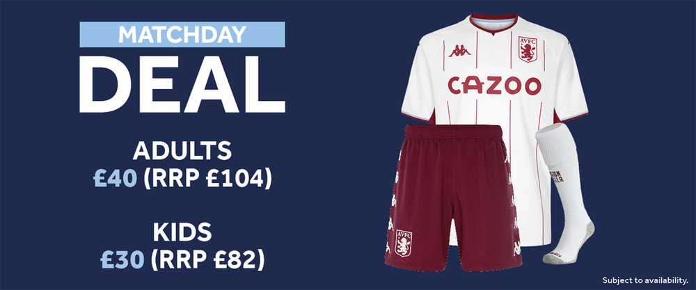 Aston Villa v Arsenal matchday deal Aston Villa v Arsenal matchday deal
