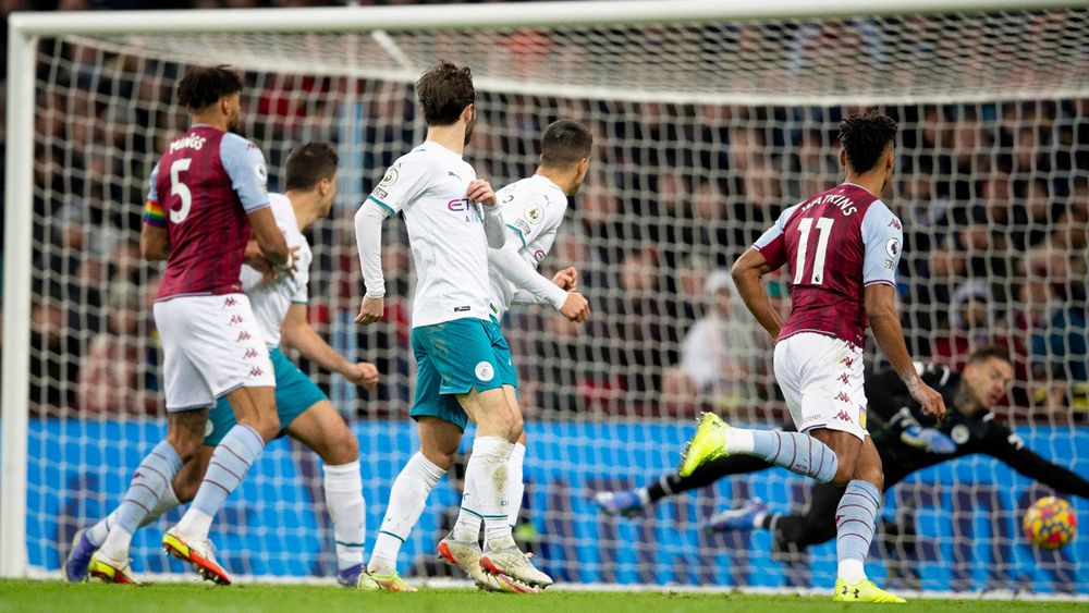 Aston Villa take on Manchester City in the Premier League.