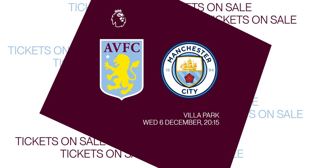 Manchester City ticket details Aston Villa