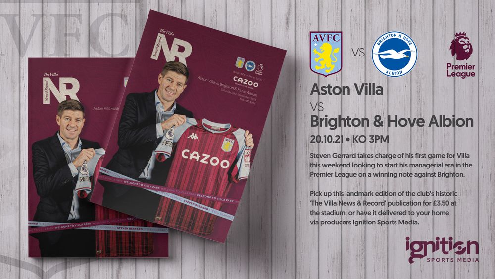 Aston Villa v Brighton & Hove Albion programme Aston Villa v Brighton & Hove Albion programme