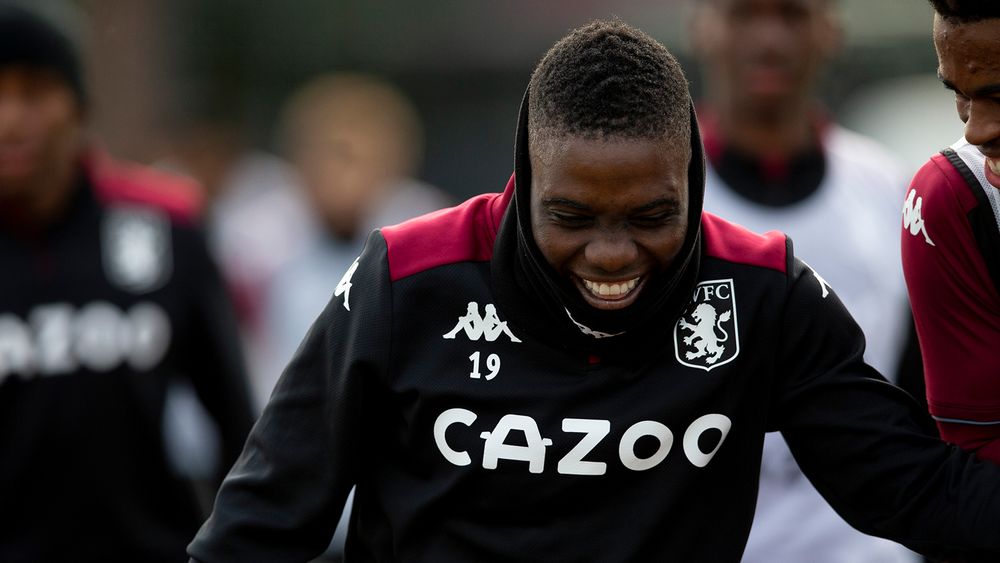 Aston Villa train ahead of this weekend's game against Liverpool.