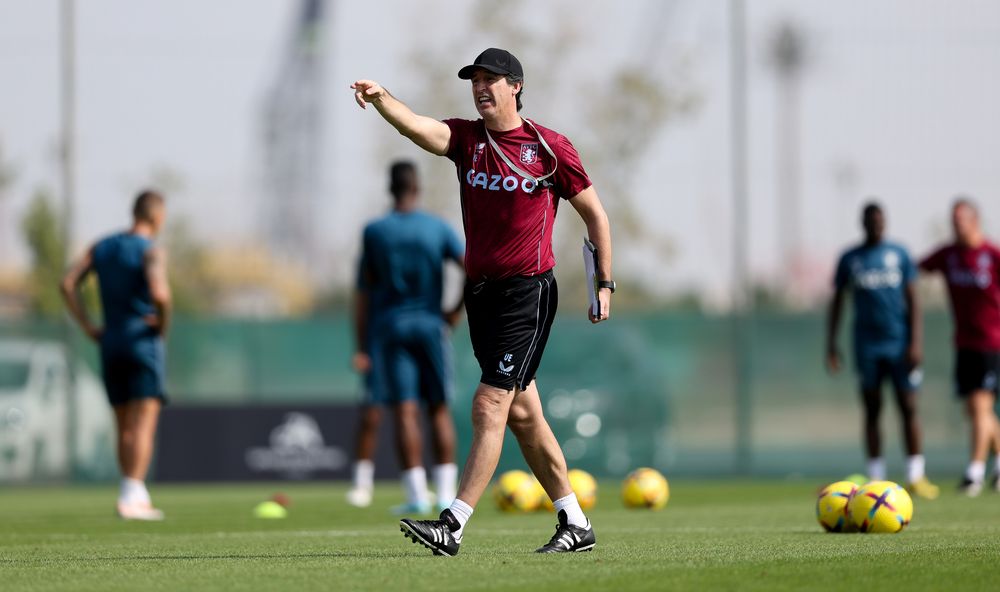 Aston Villa training in Dubai