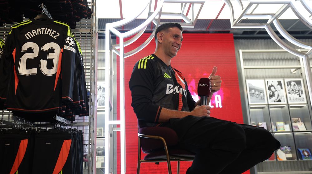 NW3B2012_11.JPG Emi Martinez announced his new contract at the Villa Store on Wednesday.