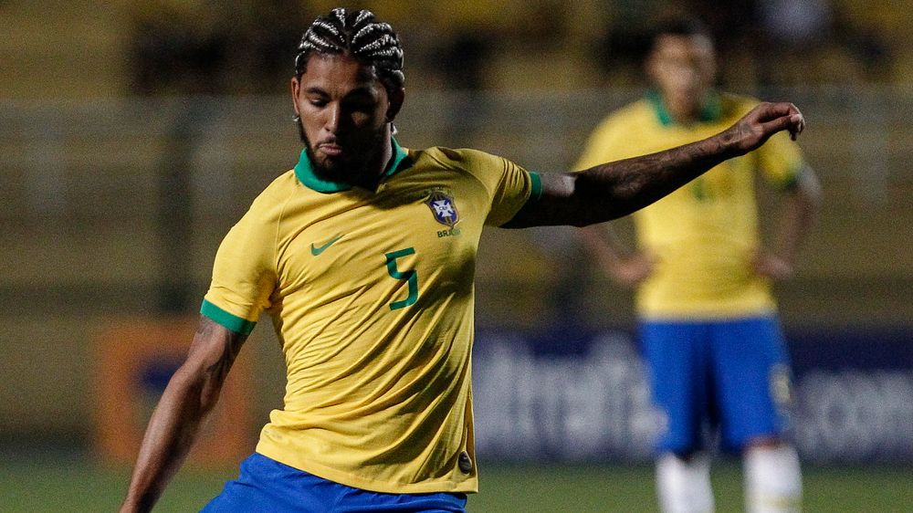 Douglas Luiz Brazil Douglas Luiz in action for Brazil