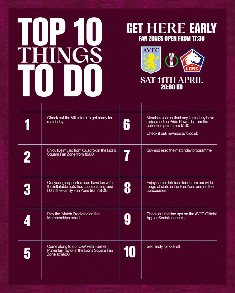 Aston Villa v LOSC Lille Aston Villa v LOSC Lille