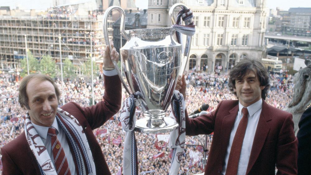 DM13.jpg Tony Barton and Dennis Mortimer with the European Cup.