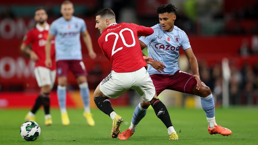 Aston Villa played Manchester United in the Carabao Cup third round on Thursday night. 