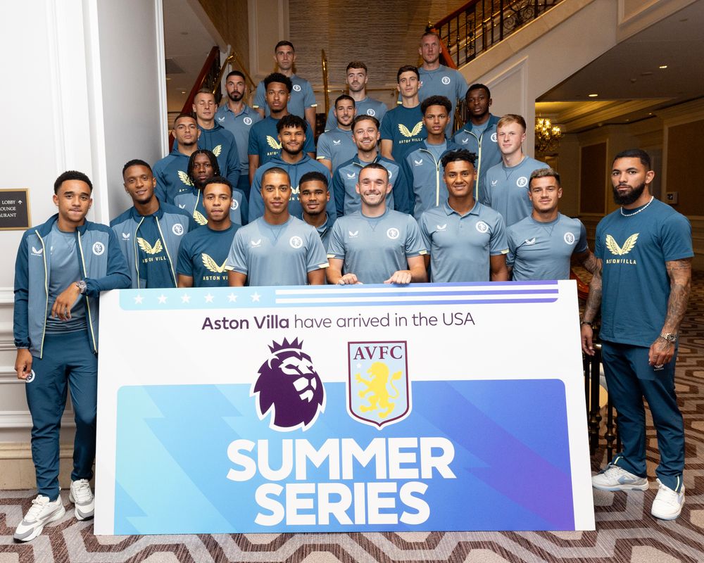Aston Villa arrive in USA Aston Villa arrive in USA