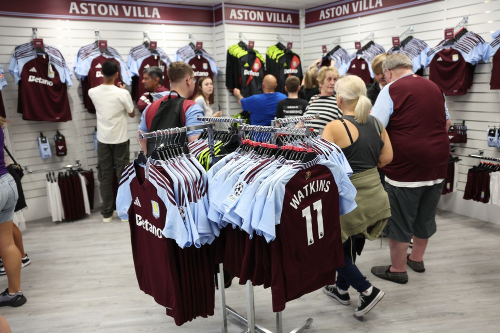 Aston Villa supporters turned out in huge numbers to shop the club's new adidas home kit on launch day.