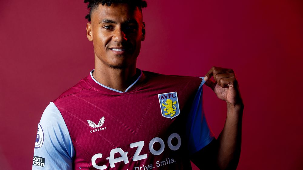 KL11.jpg Aston Villa players model the new 2022/23 Castore home shirt.