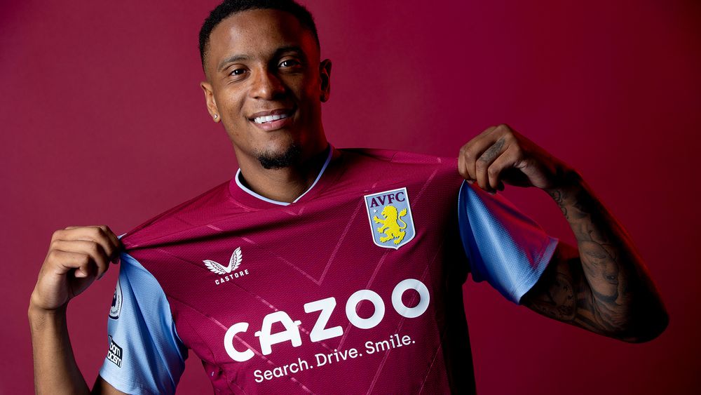 KL9.jpg Aston Villa players model the new 2022/23 Castore home shirt.