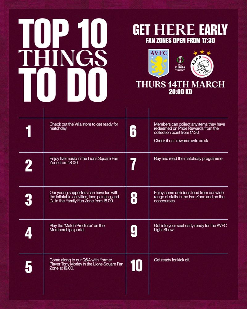 Aston Villa v Ajax Aston Villa v Ajax
